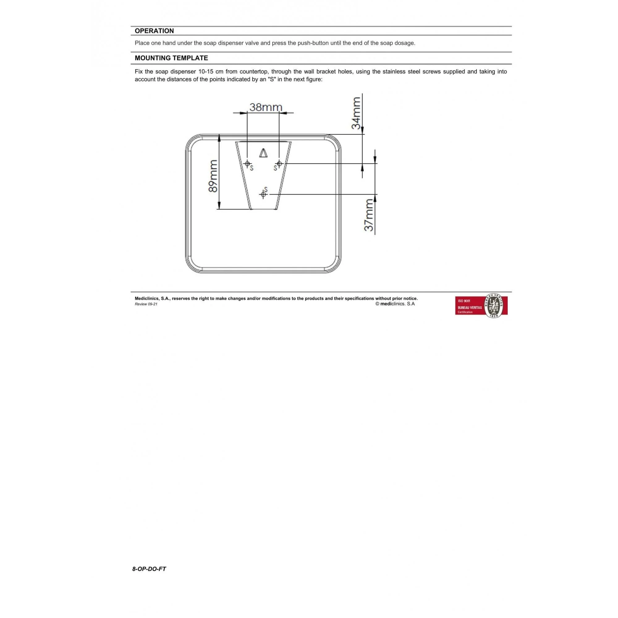 1300ml Square Soap Dispenser Made of Stainless Steel DJ0115C / DJ0115CS - Image 4