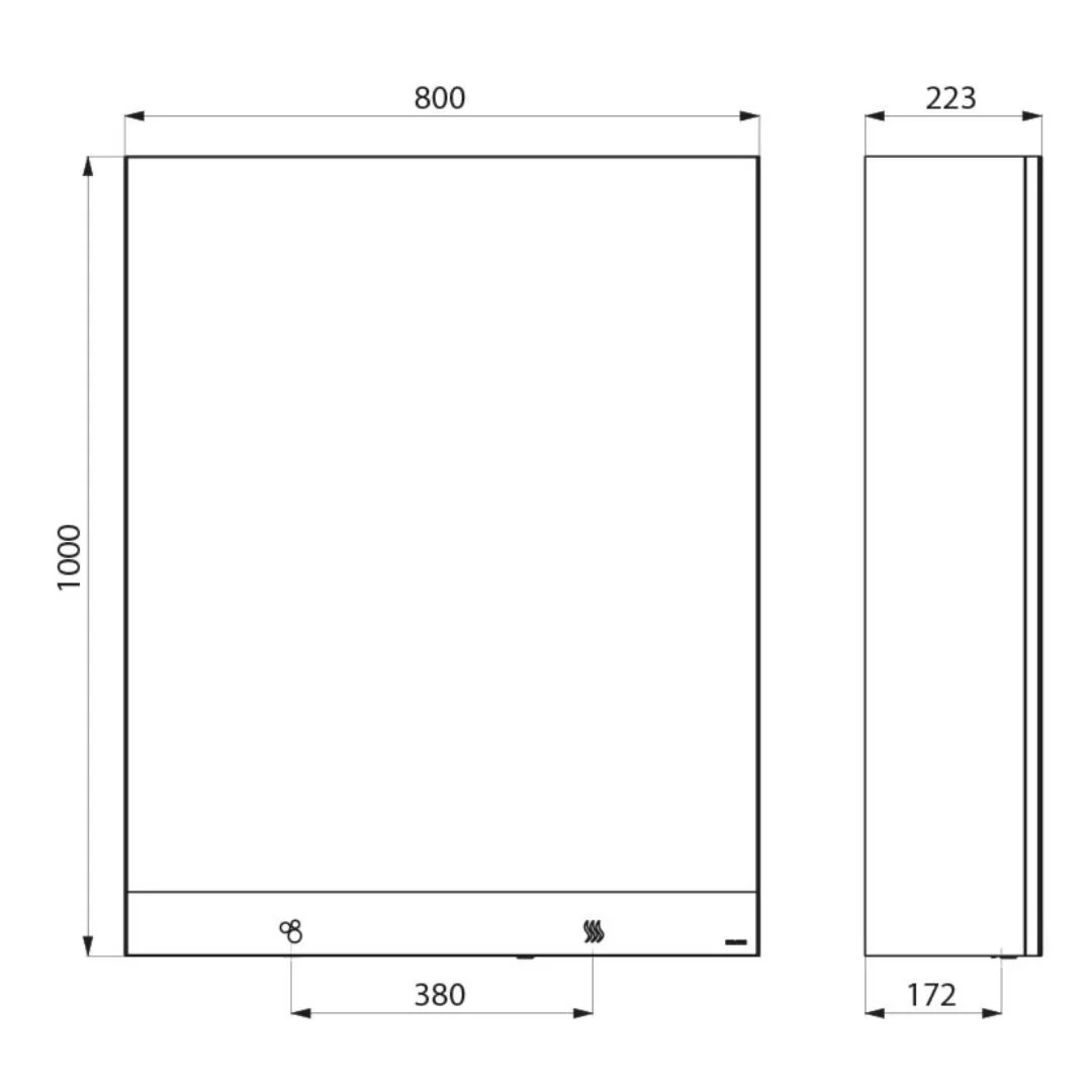3-in-1 Cabinet with Mirror, Auto Soap and Hand Dryer 510208 (800mm Wide) - Image 3