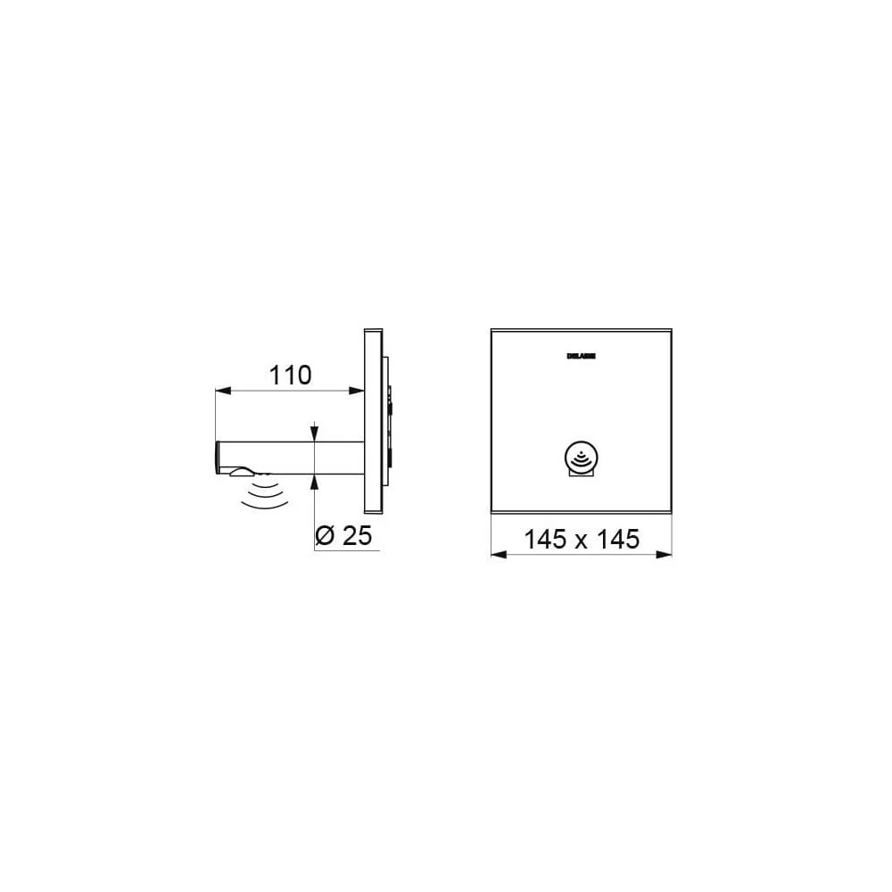 370016 DELABIE Recessed BINOPTIC Polished Chrome Electronic Sensor Tap - Image 3