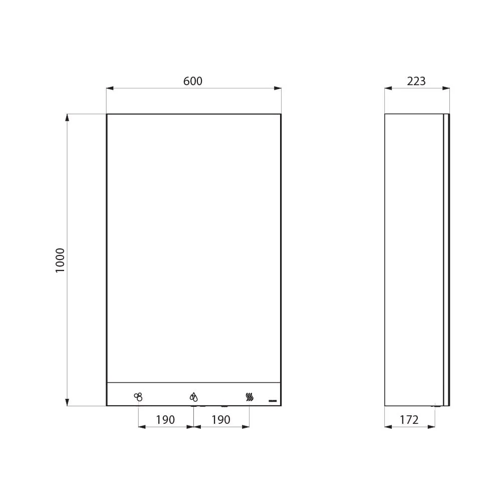 4-in-1 Cabinet with Mirror, Auto Soap, Tap and Hand Dryer 510203 (600mm Wide) - Image 3