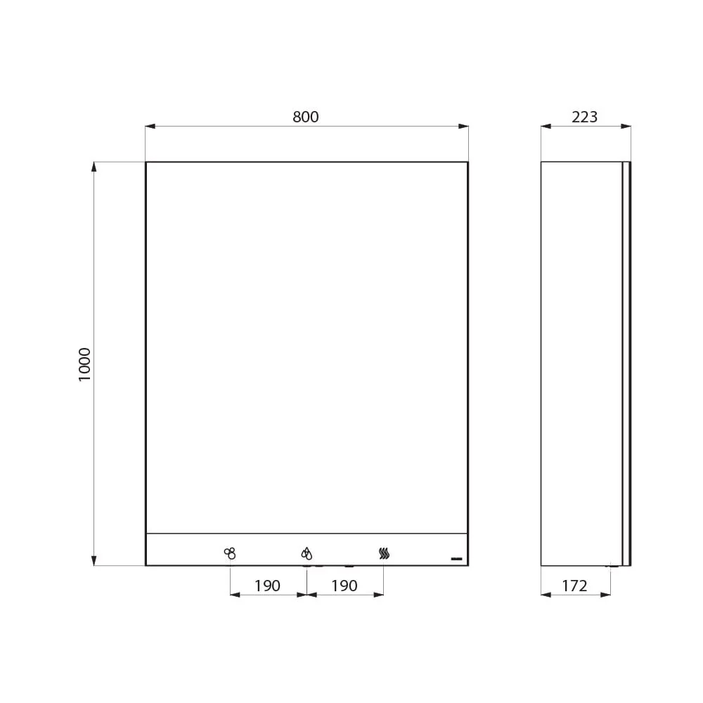 4-in-1 Cabinet with Mirror, Auto Soap, Tap and Hand Dryer 510204 (800mm Wide) - Image 3