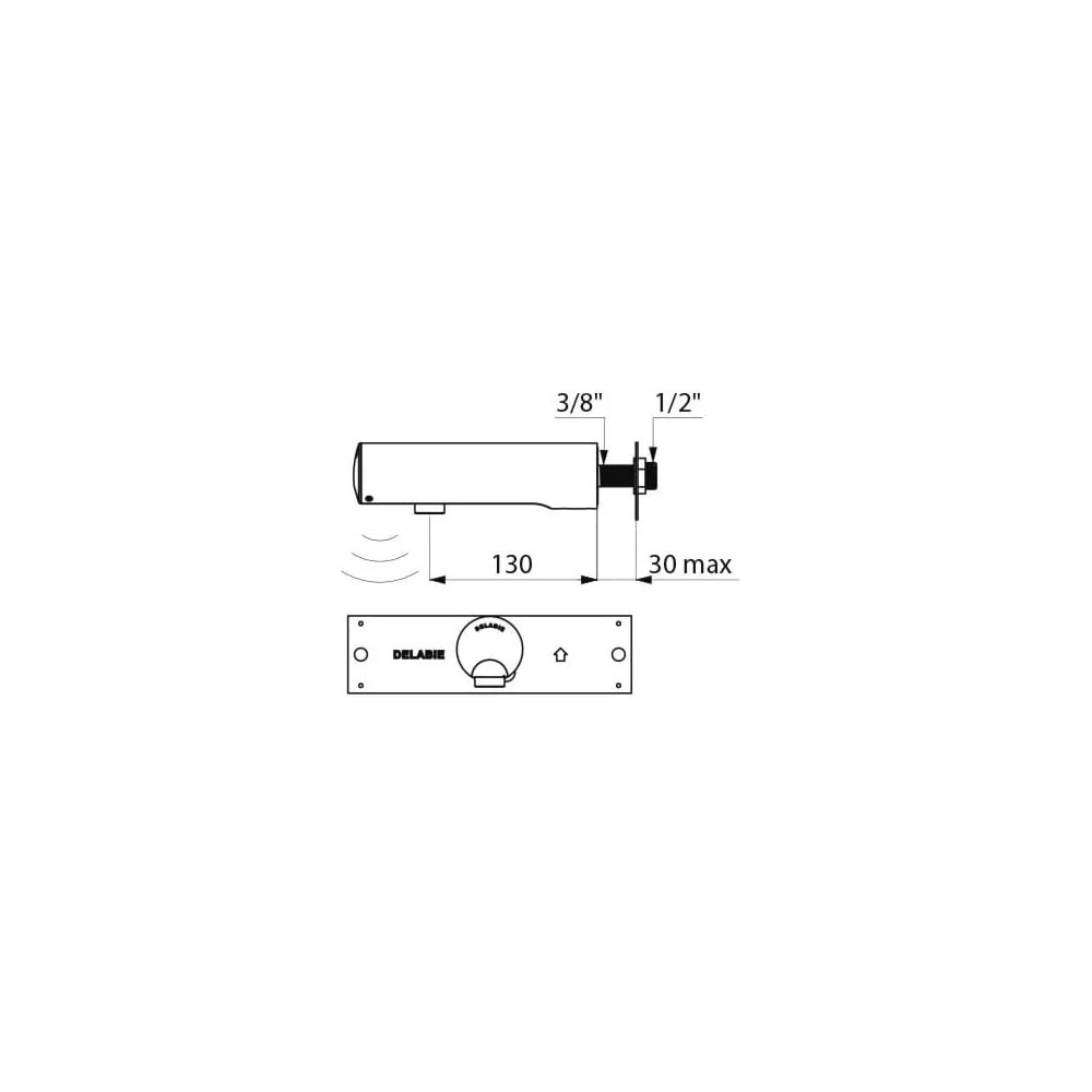 443400 / 443406 DELABIE TEMPOMATIC Wall Mounted 130mm Electronic tap - Image 5