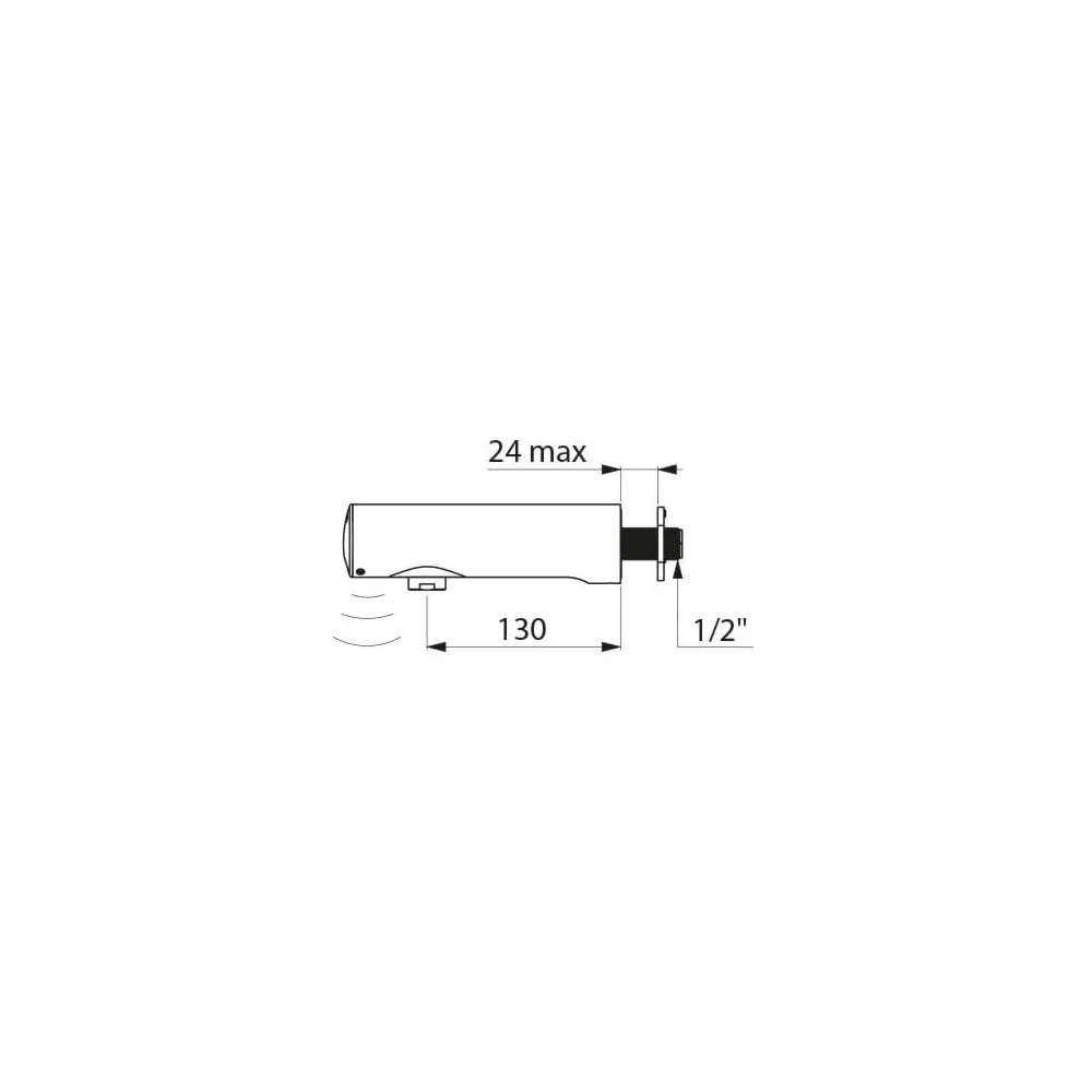 443426 DELABIE TEMPOMATIC 4 Battery Operated Automatic Sensor Tap for Panels L. 130mm - Image 4