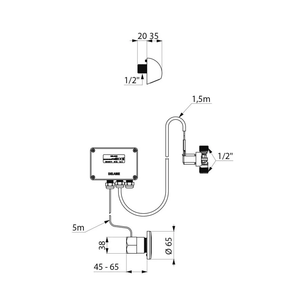 452569 TEMPOMATIC Recessed Automatic Electronic Shower Kit - Image 2