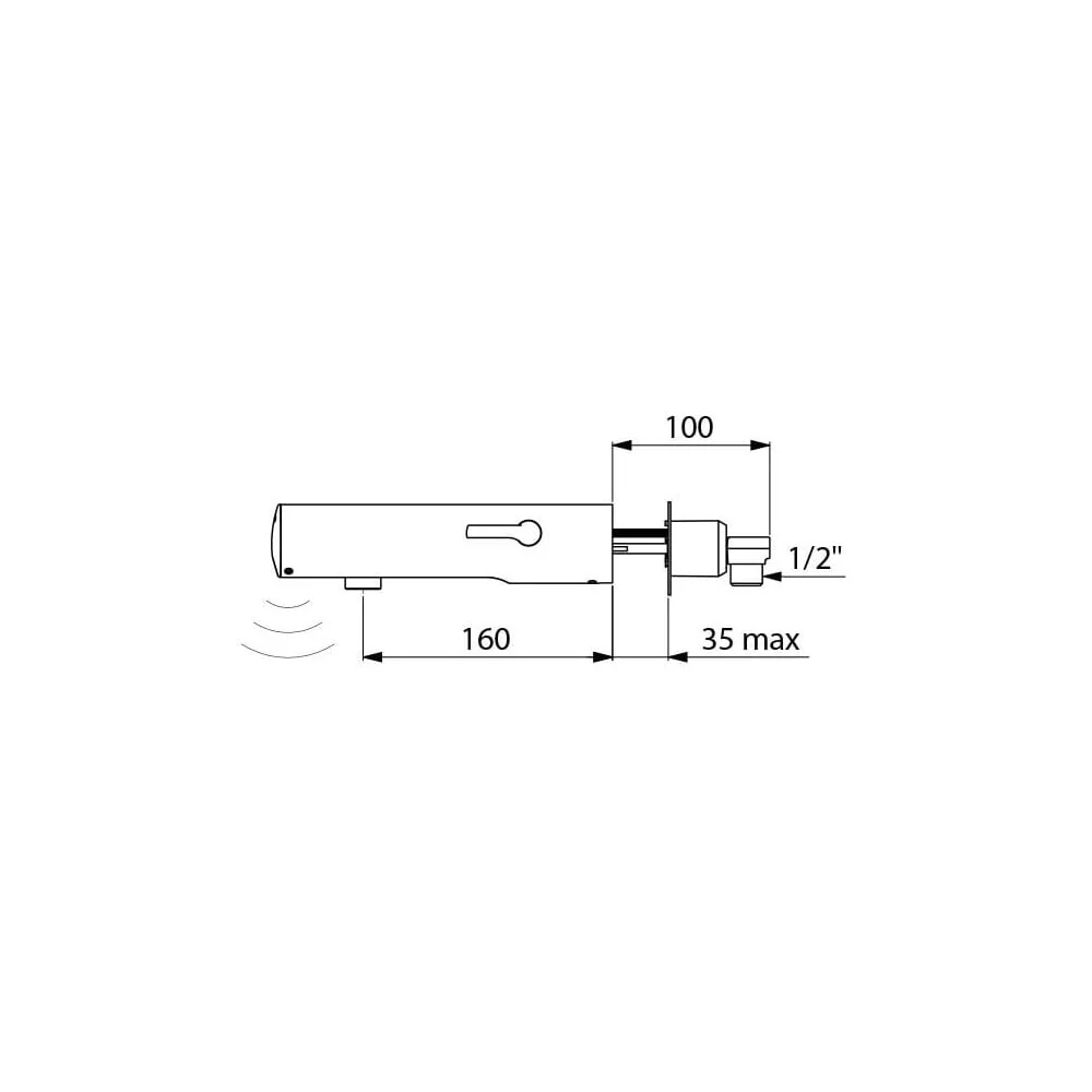 493400 / 493406 DELABIE TEMPOMATIC Wall Mounted 160mm Electronic Mixer Tap - Image 4