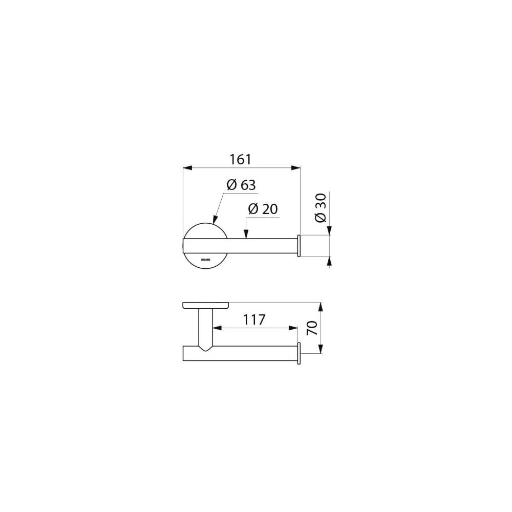 510083 DELABIE Stainless Steel Wall Mounted Toilet Roll Holder - Image 5