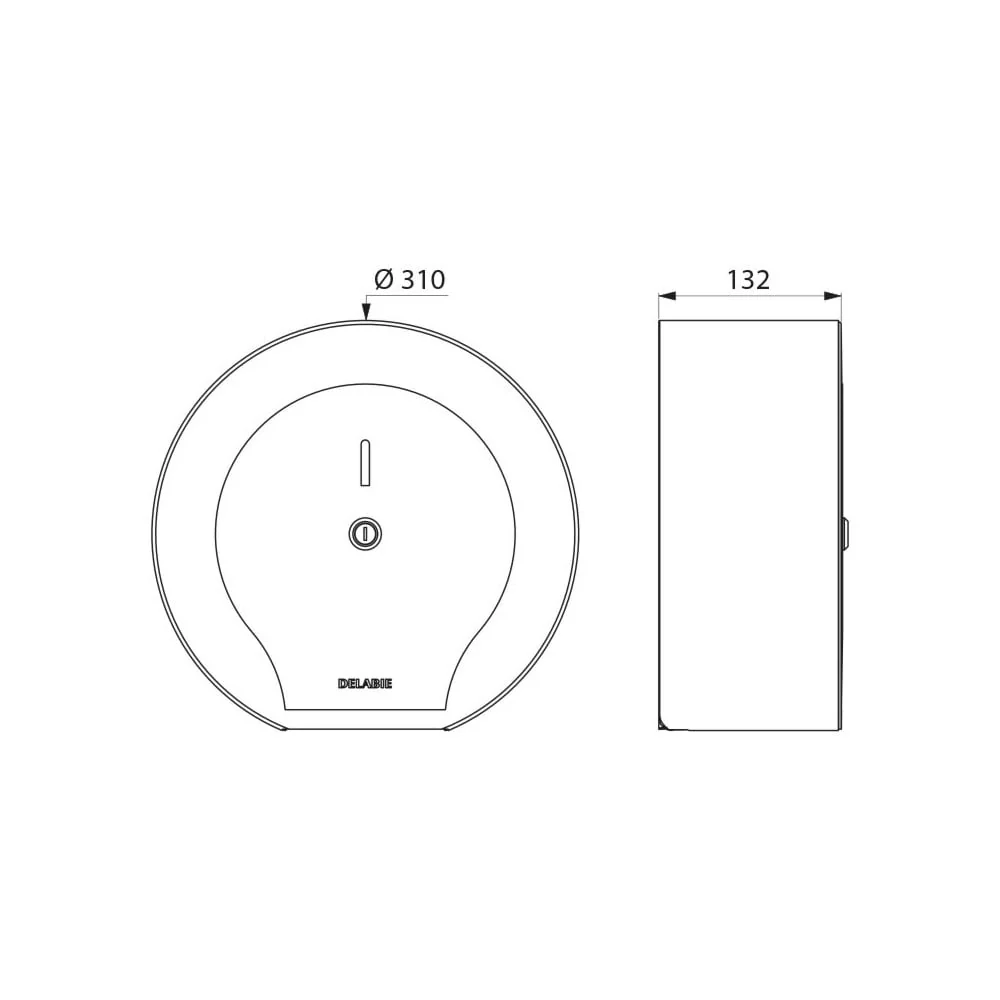 510910 DELABIE 304 Grade Stainless Steel Toilet Paper Dispenser - Image 3