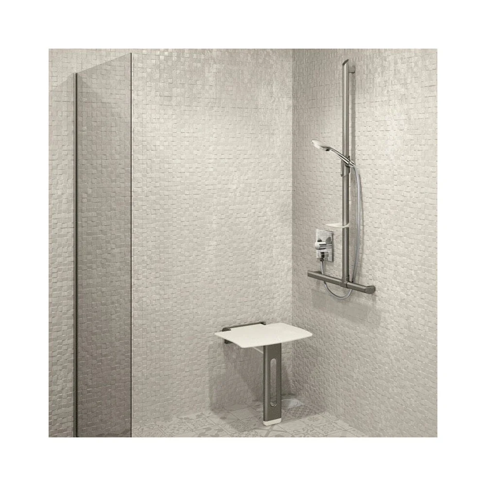 511930 Be-Line® Removable Lift-Up Aluminium Shower Seat with Leg - Image 5