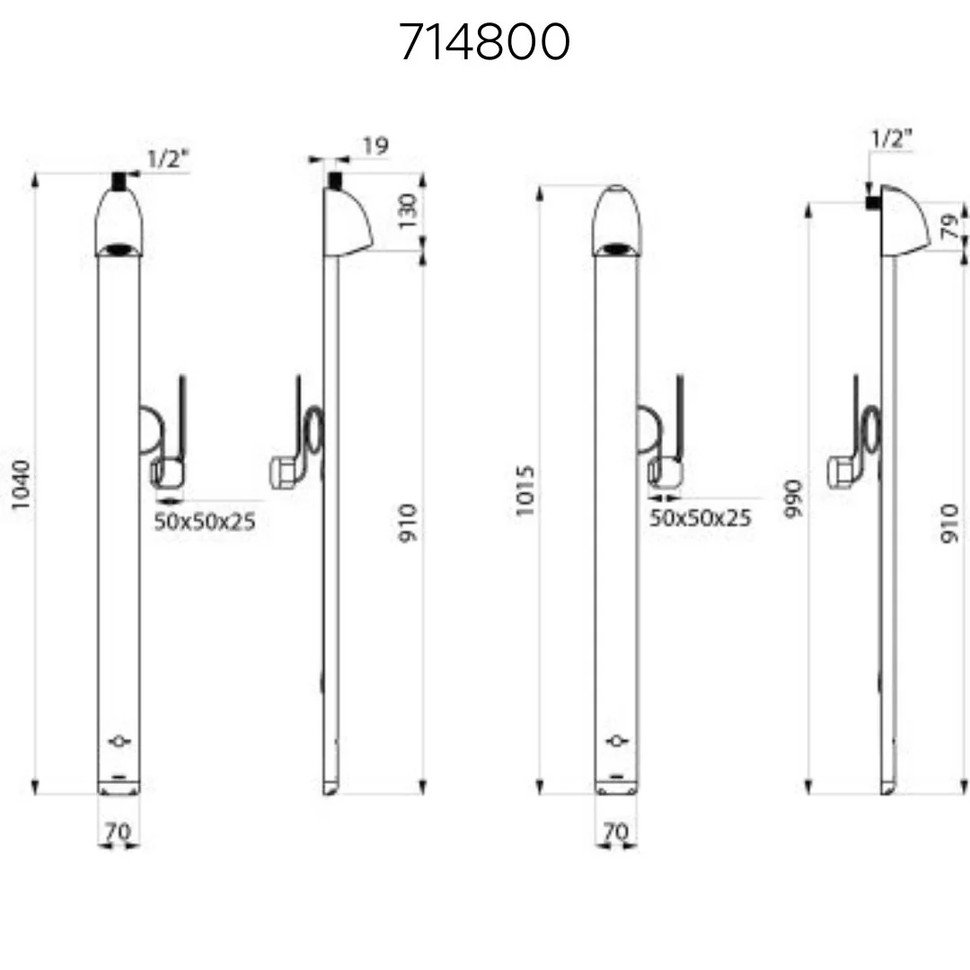 714800 / 714806 SPORTING 2 Electronic Slimline Shower Panel with Rain-Effect Spray (2 power supply options) - Image 3