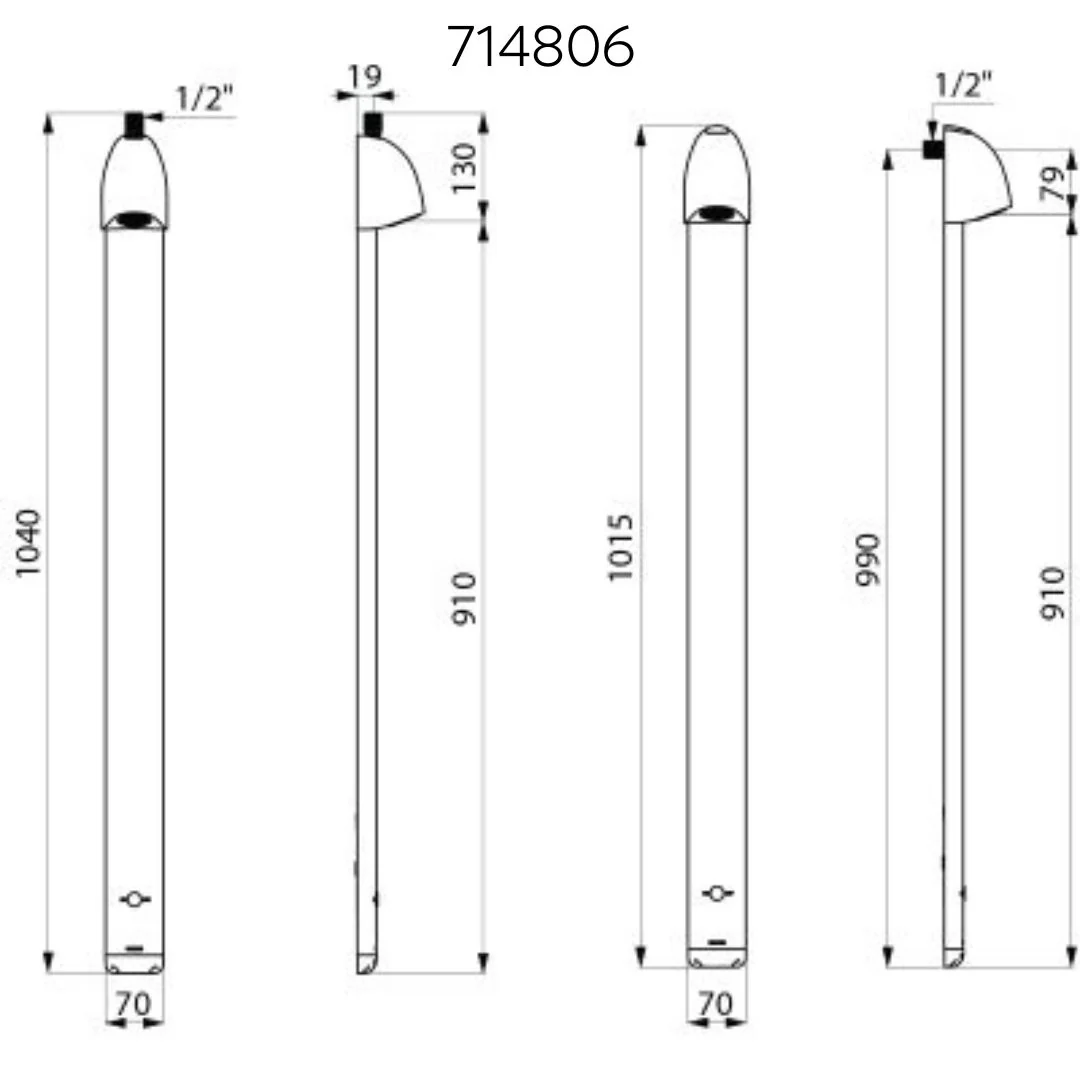 714800 / 714806 SPORTING 2 Electronic Slimline Shower Panel with Rain-Effect Spray (2 power supply options) - Image 4