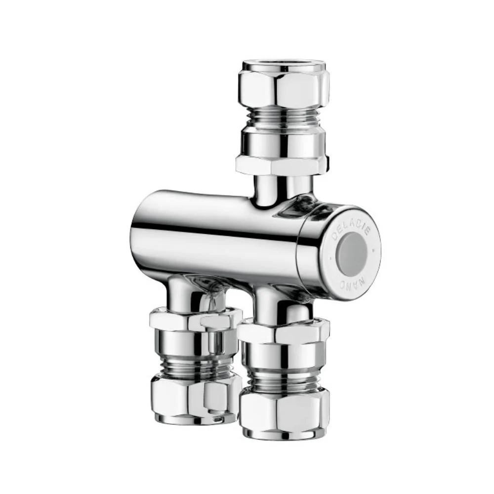732116 DELABIE PREMIX NANO Parallel Thermostatic Mixer Ø15mm Chromed Body