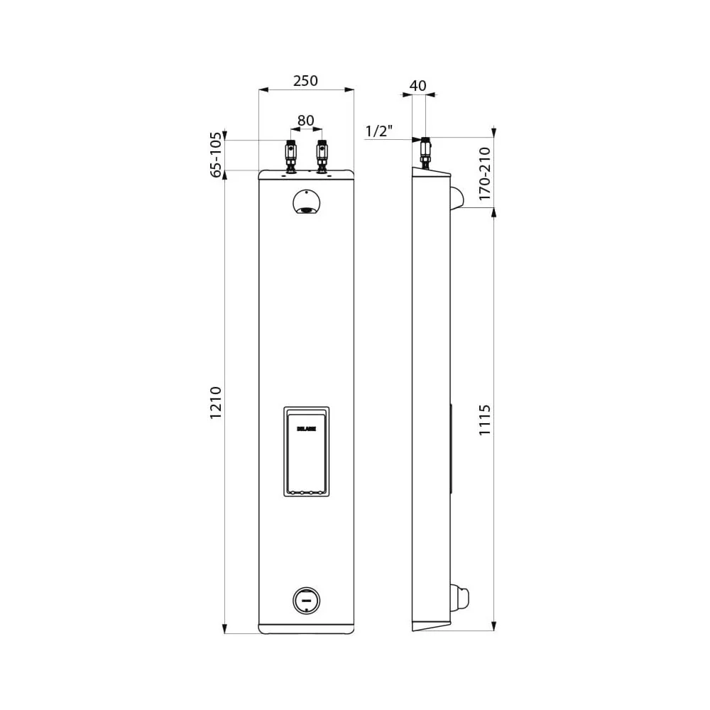 790204 DELABIE TEMPOMIX time flow shower panel with Soap Dish - Image 2