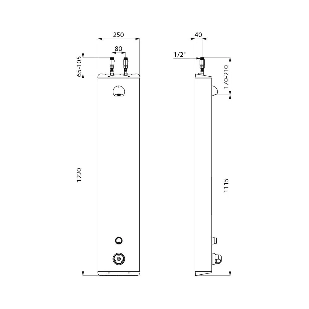792303 DELABIE SECURITHERM Stainless Steel time flow shower panel - Image 2