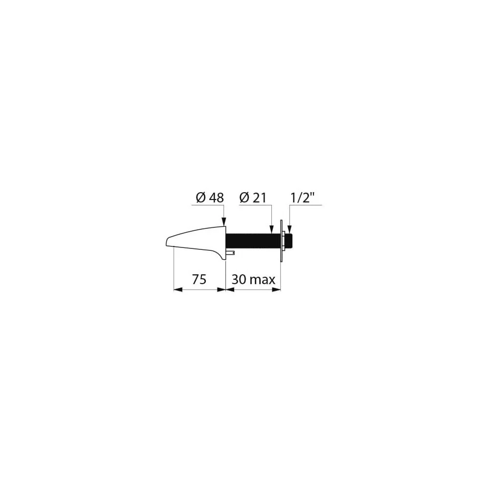 942040 DELABIE Cross Wall Solid Brass Fixed Spout - Image 2
