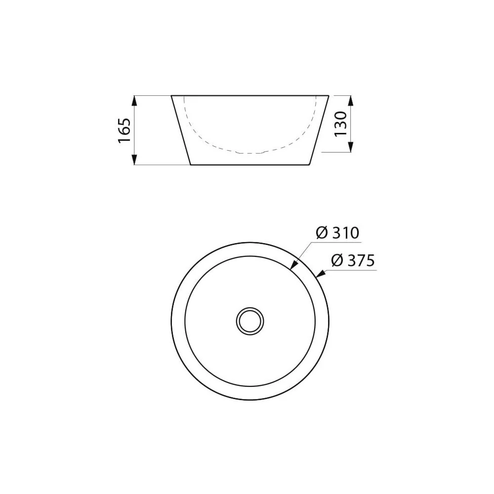 ALGUI ø375 Stainless Steel Counter Top Basin 120110 / 120110BK - Image 3