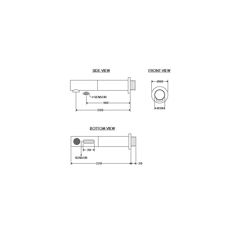 AQUAZONE AQUAECO Round Concealed Sensor Tap - Image 2