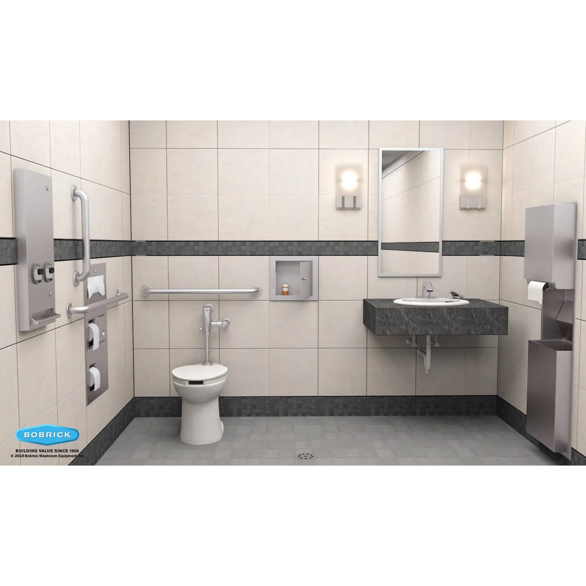 B-6806 Stainless Steel Grab Bar with 38mm Bar Diameter (Various Lengths) - Image 6