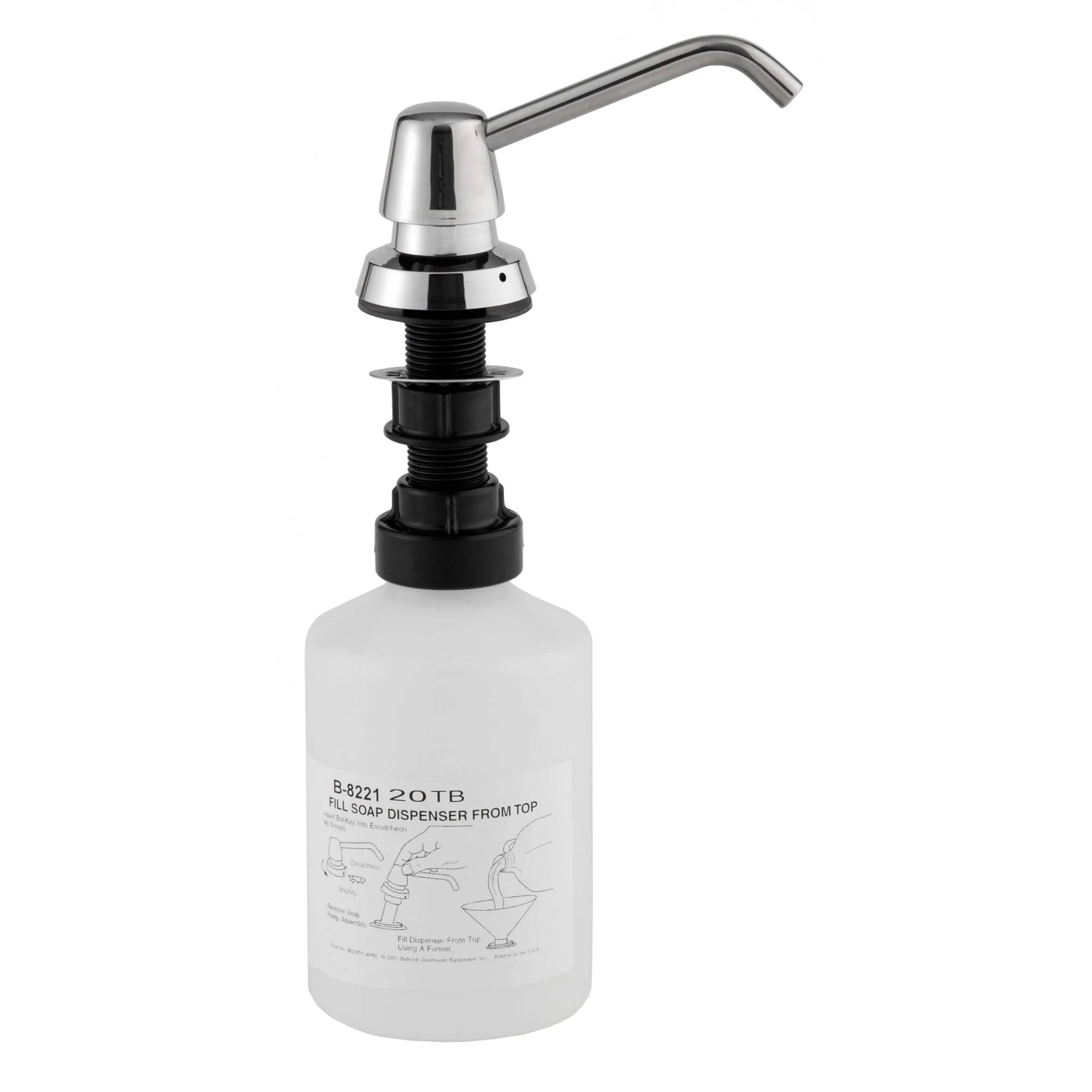 B-8221 600ml Lavatory-Mounted Soap Dispenser with 100mm Spout - Image 5