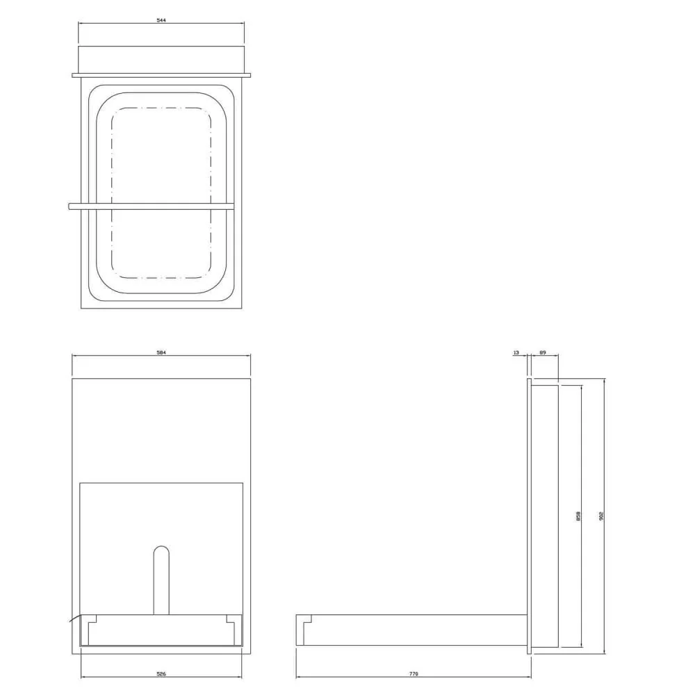 BC100SV-R Dolphin Recessed Vertical Type 304 Stainless Steel Baby Changing Station - Image 3