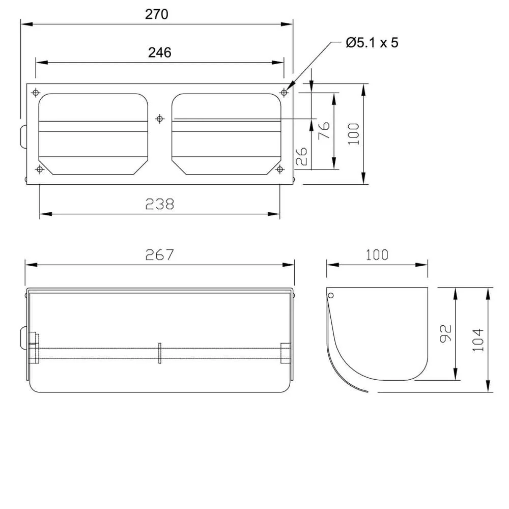 BC267 / BC267B Dolphin Dual Stainless Steel Lockable Toilet Roll Dispenser - Image 2