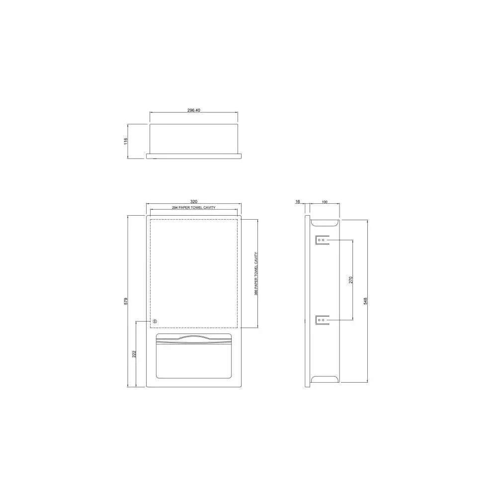 BC27-3SCA Dolphin Recessed Paper Towel Dispenser - Image 2