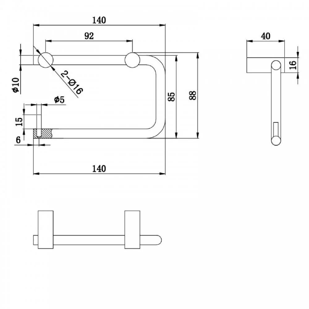 BC270-1 / BC270-1B Dolphin Single Stainless Steel Toilet Roll Holder - Image 2