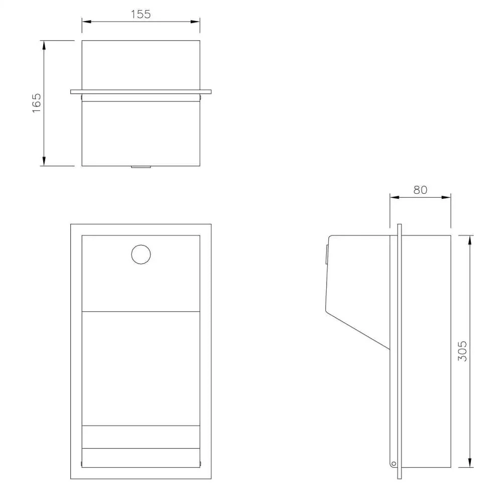BC800R Dolphin Recessed Double Toilet Roll Holder - Image 2