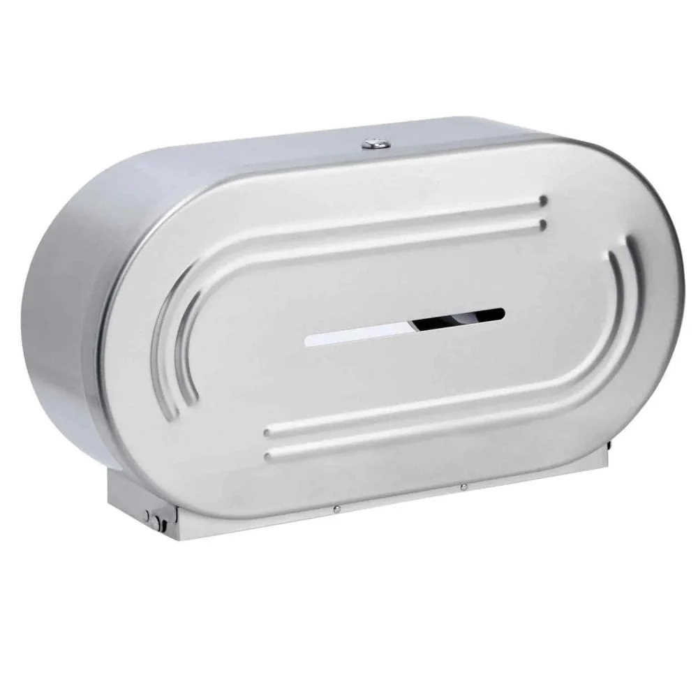BC945 Dolphin 304 Stainless Steel Mini Jumbo Dual Roll Toilet Roll Dispenser