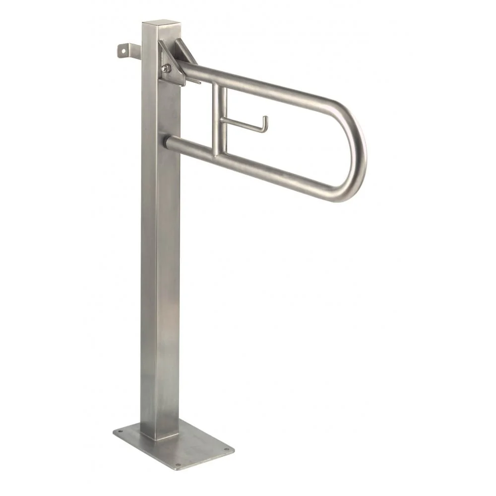 BGC2710 / BGC710 Mediclinics Medinox Series ø32mm Vertical Swing Grab Bar With Toilet Roll Holder - Image 3