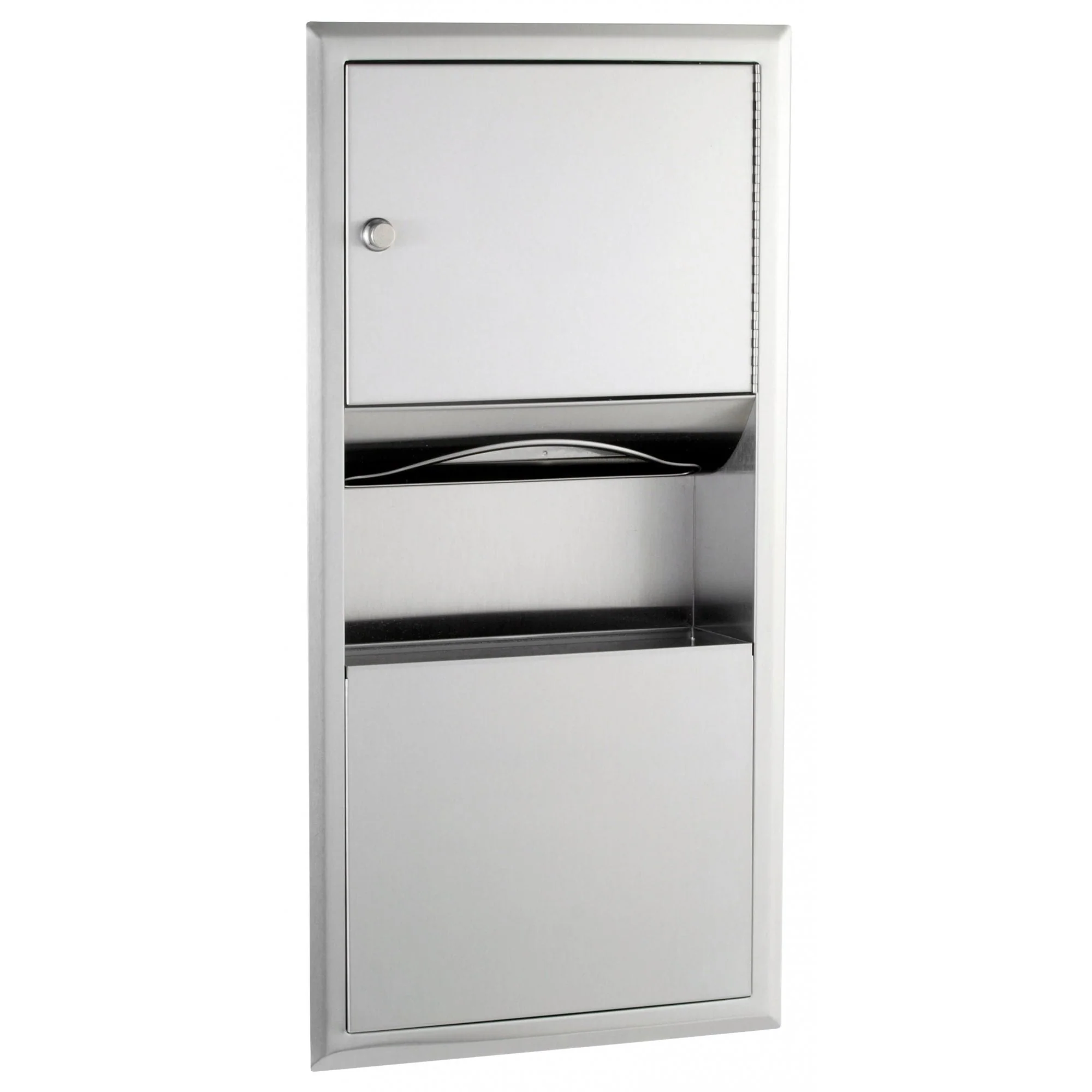 B-369 Recessed Hand Towel Dispenser and 7.6L Bin Combination Unit