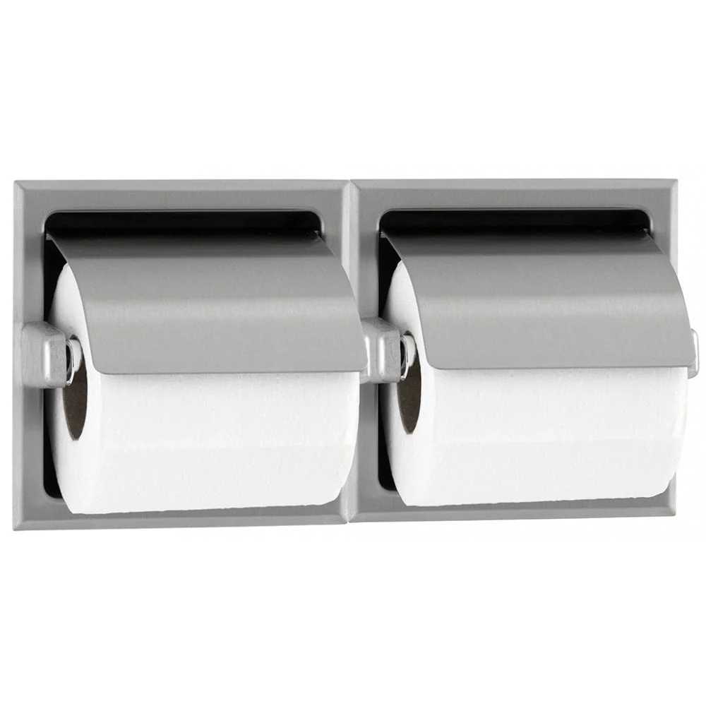 B-699 / B-6997 Recessed Double Toilet Roll Holder with Lid - Image 2