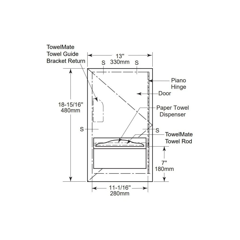B-35903 TowelMate® Recessed Paper Towel Dispenser - Image 7