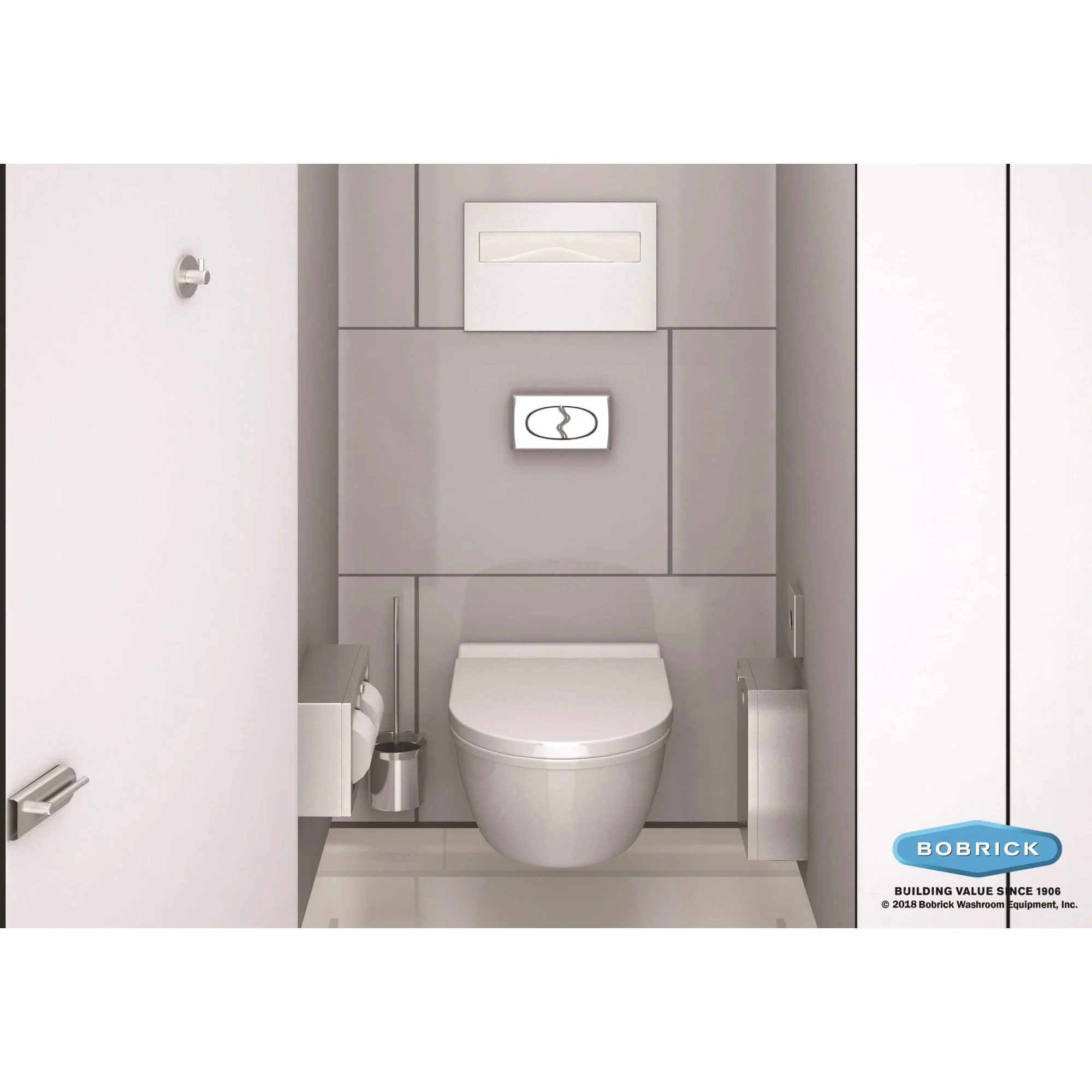 B-544 Wall Mounted Stainless Steel Toilet Brush Holder - Image 3
