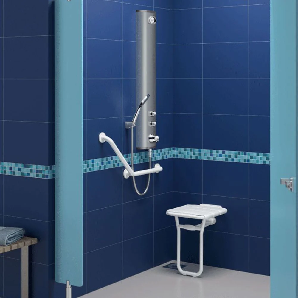 510400 Wall-Mounted Lift-Up Shower Seat With ALU Leg - Image 4