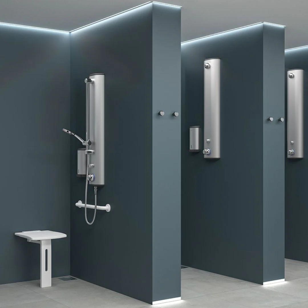 510405 Lift-Up Aluminium Shower Seat With Leg - Image 3