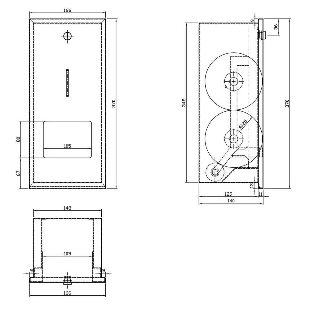 DP2302 Dolphin Prestige Recessed Toilet Paper Dispenser - Image 2