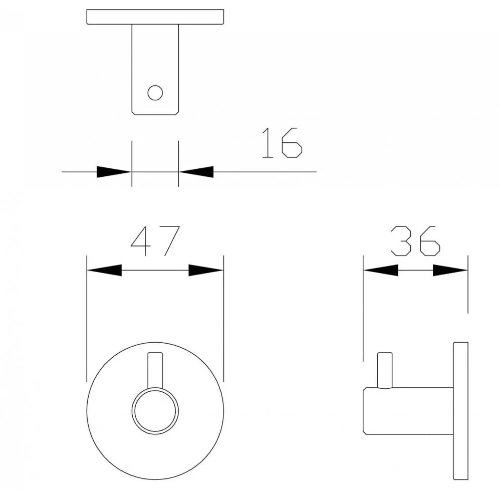 DP7102 Dolphin Single Robe Hook - Image 2