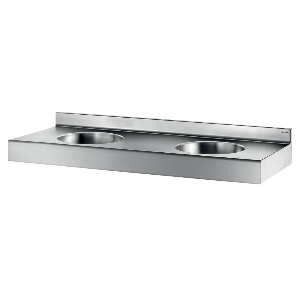 DUPLO RP Stainless Steel Wall-Mounted Multiple Washbasin with Splashback L.1200mm 120390