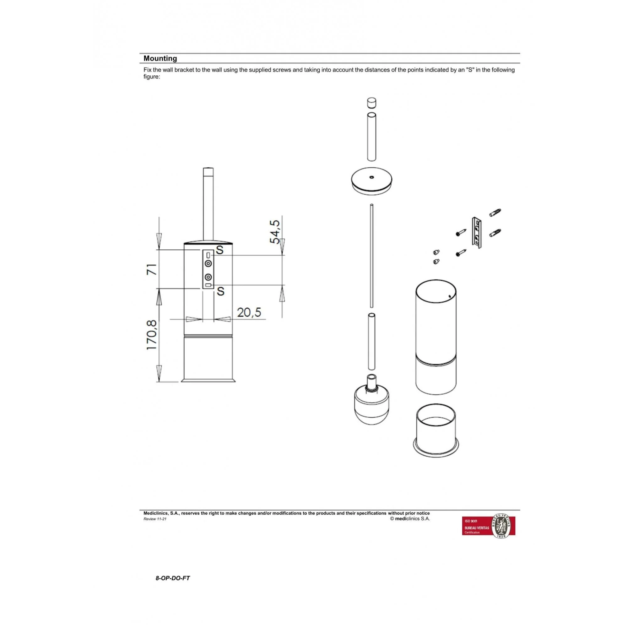ES0965 Mediclinics Medinox Series AISI 304 Stainless Steel Toilet Brush Holder - Image 4