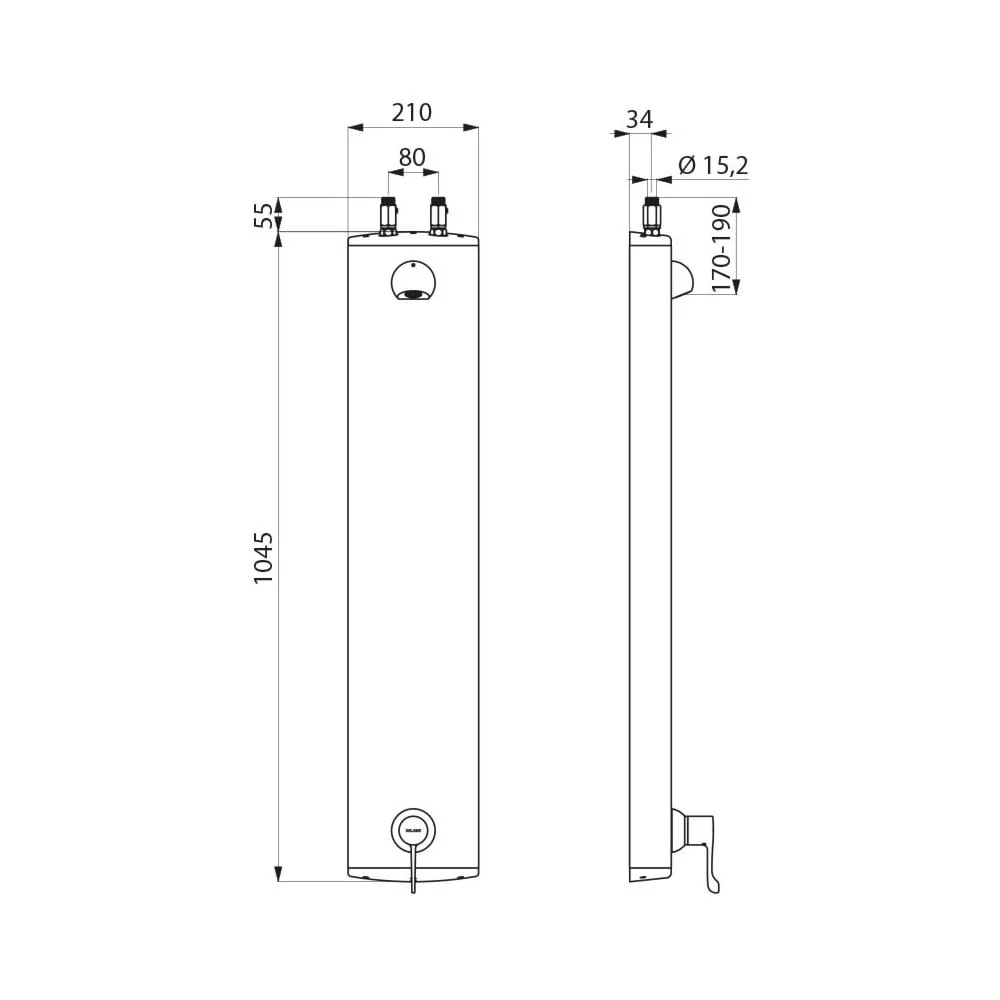H963915 DELABIE Aluminium Shower Panel with SECURITHERM Sequential Mixer - Image 2