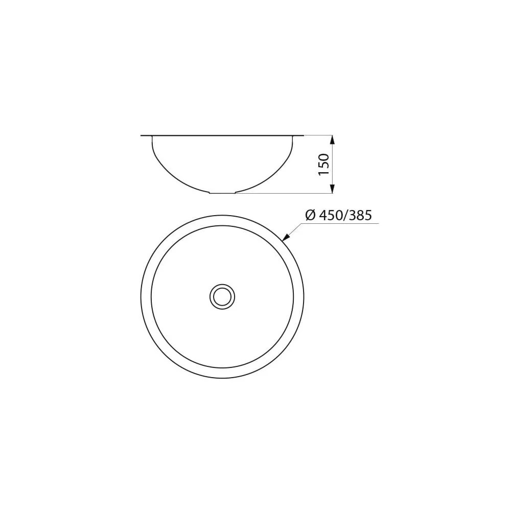 HEMI Ø385 Stainless Steel Inset Basin 120490 / 120490BK - Image 3