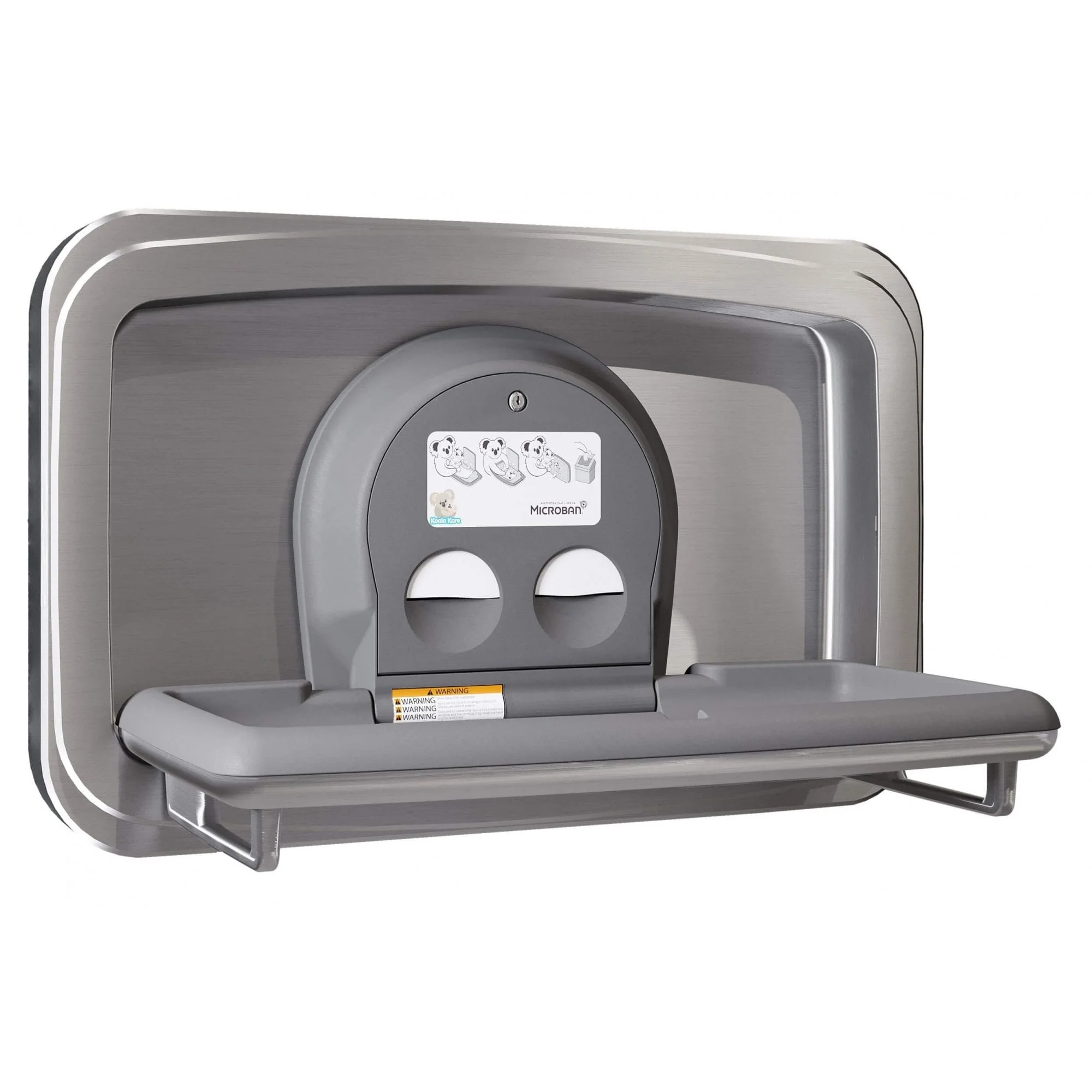 KB310-SSWM-EN Horizontal Stainless Steel Surface-Mounted Baby Changing Station - Image 3