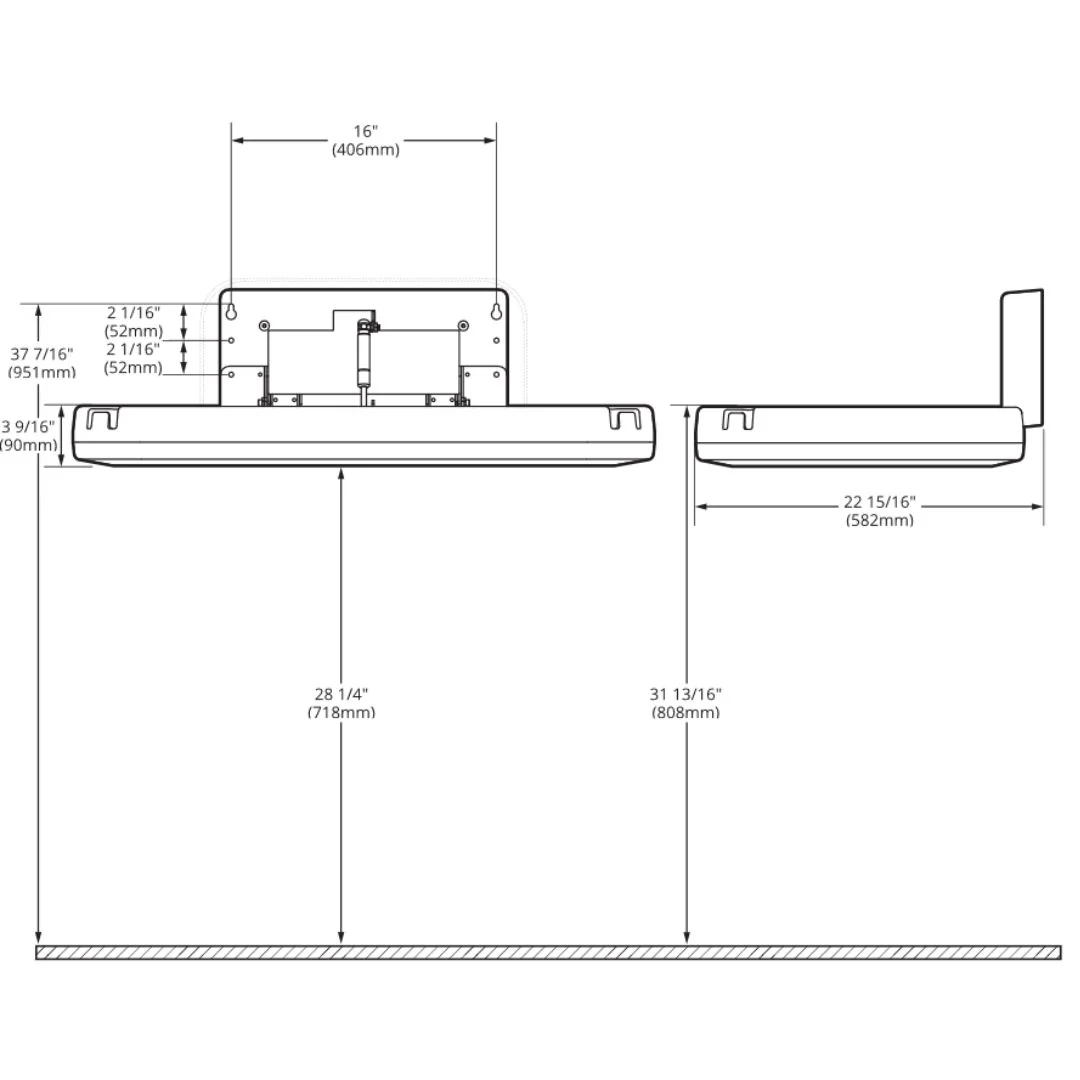 BCS-3/BCS-4 Gamco Horizontal Wall-Mounted Baby Changing Table - Image 8