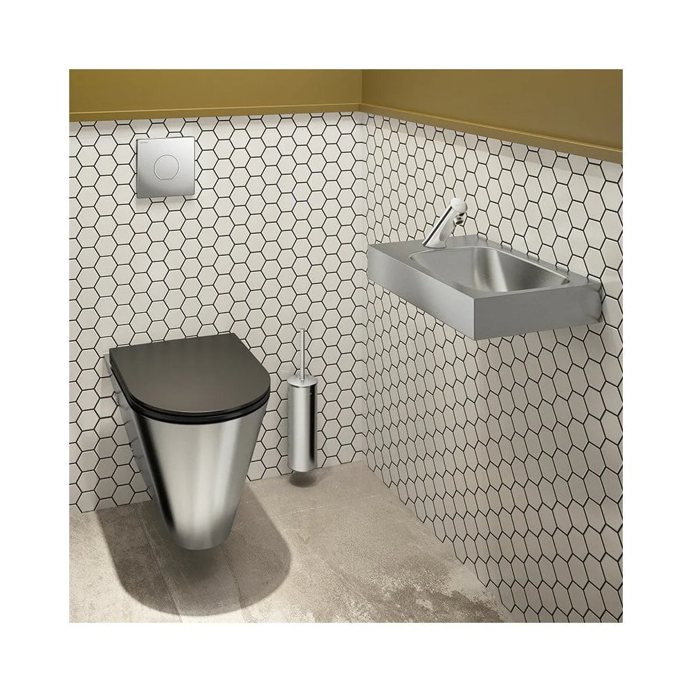 LAVANDO 450x300 Stainless Steel Wall Mounted Hand Washbasin with Ø35mm Tap Hole on Right Side 121370 - Image 3