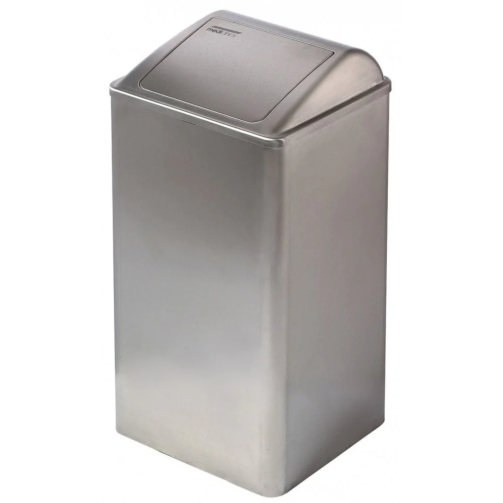 Mediclinics Stainless Steel Wall Mounted 65L Self Closing Lid Bin - Image 3