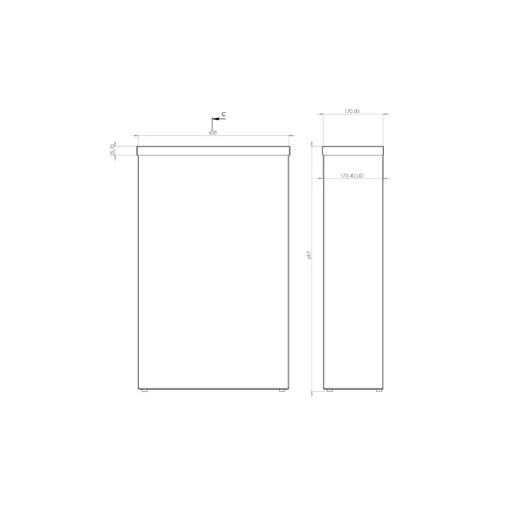 Opal Steel 50L Waste Bin with Flap Lid - Image 2