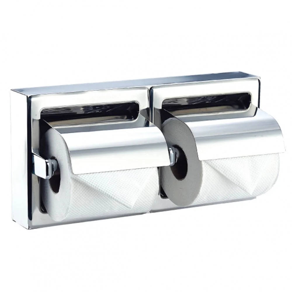 Stainless Steel Double Toilet Roll Holder - Image 2