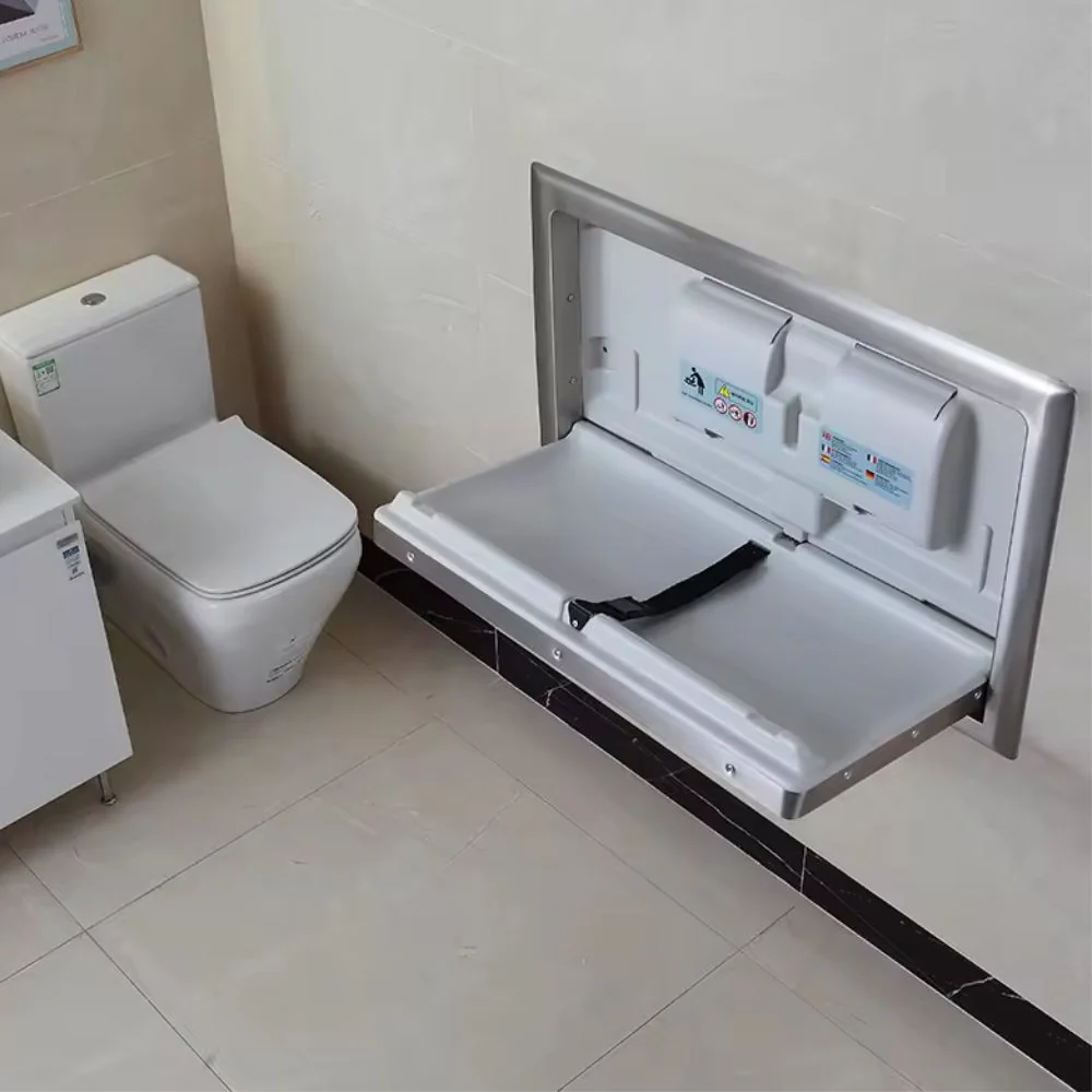 Stainless Steel Horizontal Recessed Baby Changing Station - Image 2