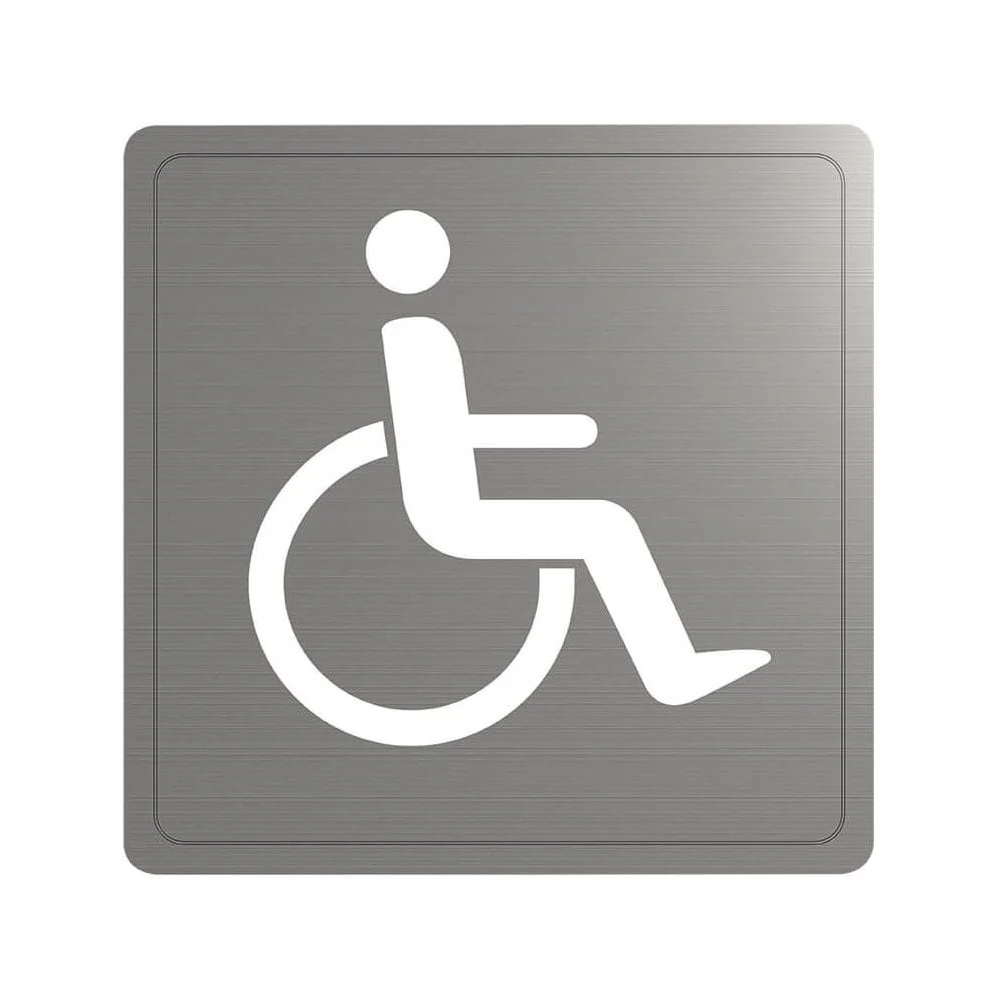 Stainless Steel Self-Adhesive Accessible Toilet Door Sign 510153S