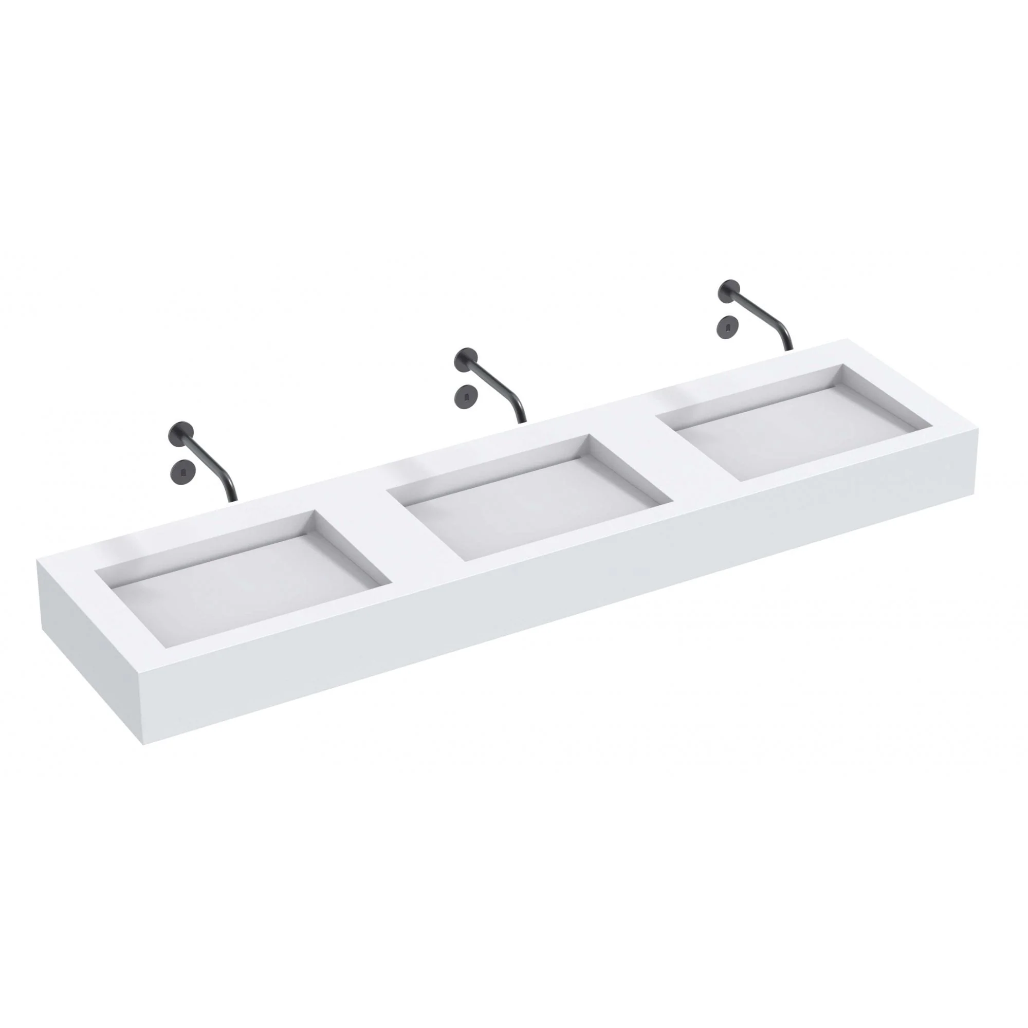 The Monolith M+ or L+ Series Wall Mounted Wash Basin L.1800mm (450 or 600mm Depth) - Image 2